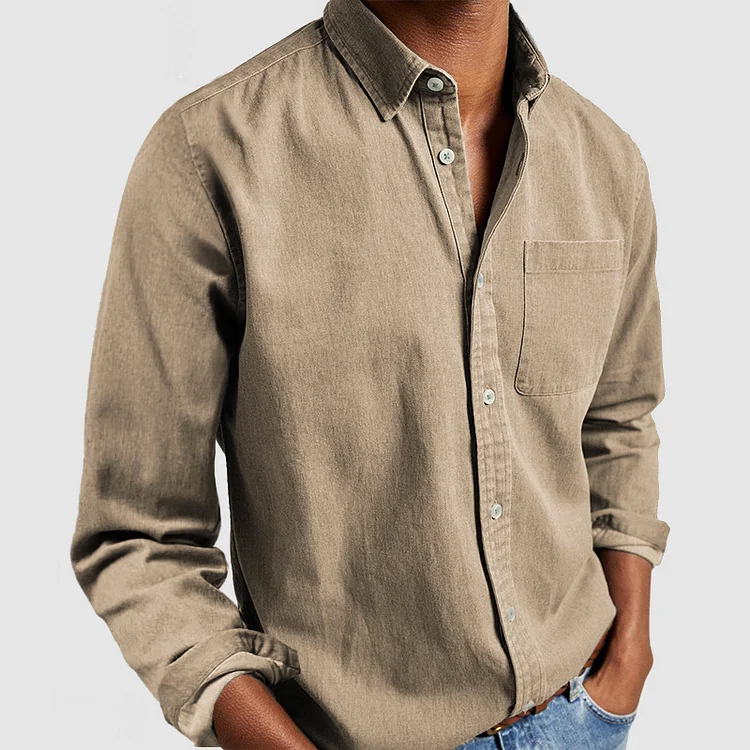 Alexandre | Chemise Homme Manche Longue Col Classique Poche Poitrine