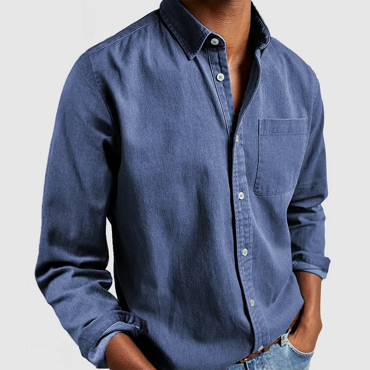 Alexandre | Chemise Homme Manche Longue Col Classique Poche Poitrine