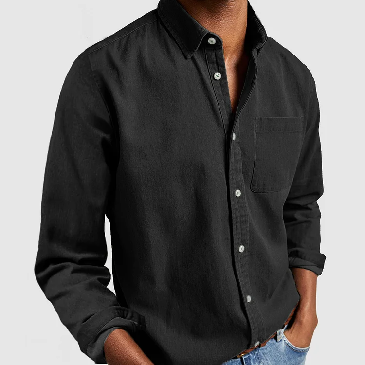 Alexandre | Chemise Homme Manche Longue Col Classique Poche Poitrine