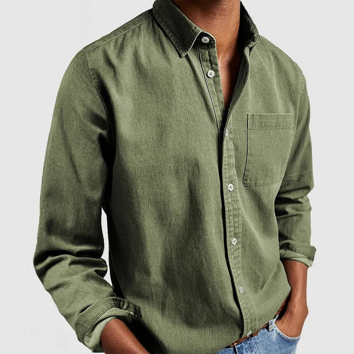 Alexandre | Chemise Homme Manche Longue Col Classique Poche Poitrine