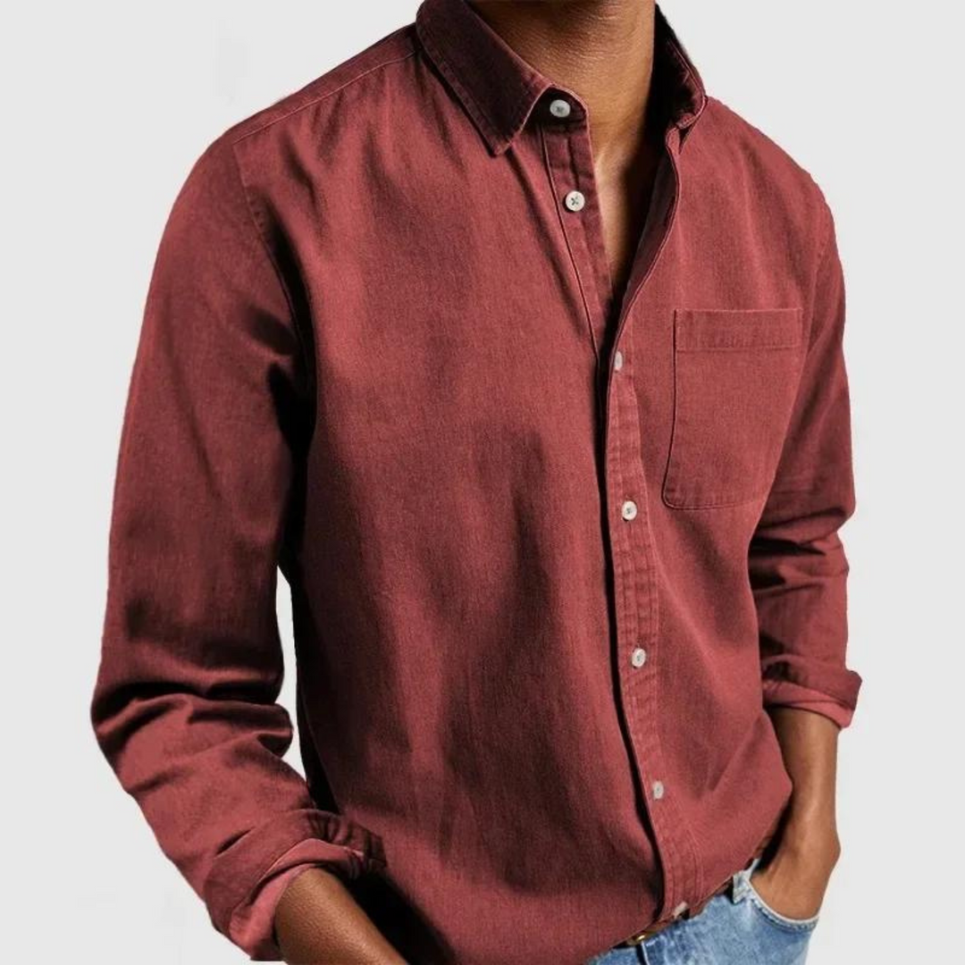 Alexandre | Chemise Homme Manche Longue Col Classique Poche Poitrine