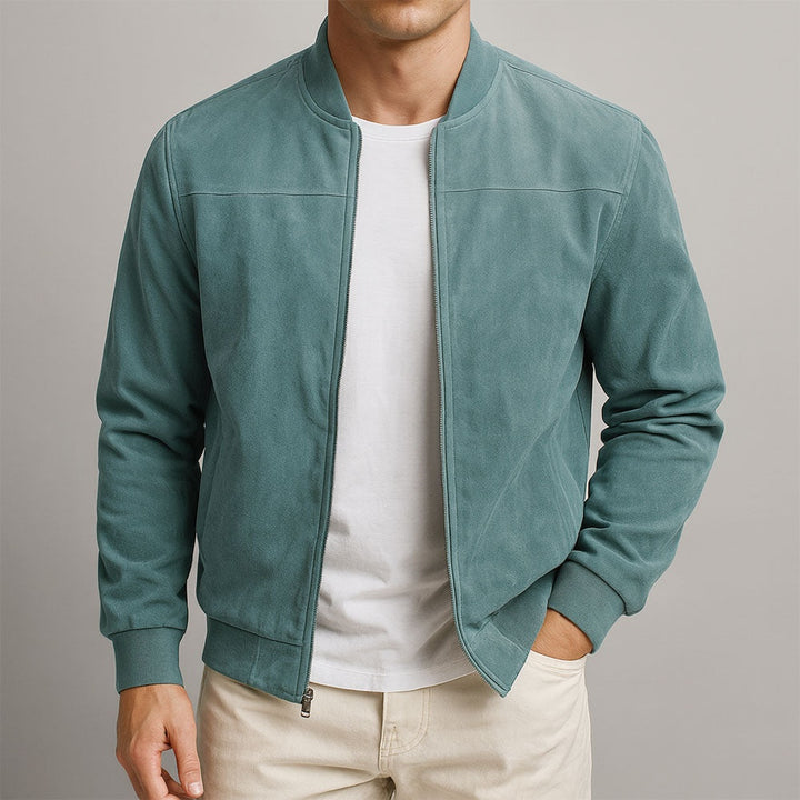 Alexis | Veste en Daim Homme Bomber Automne Col Montant