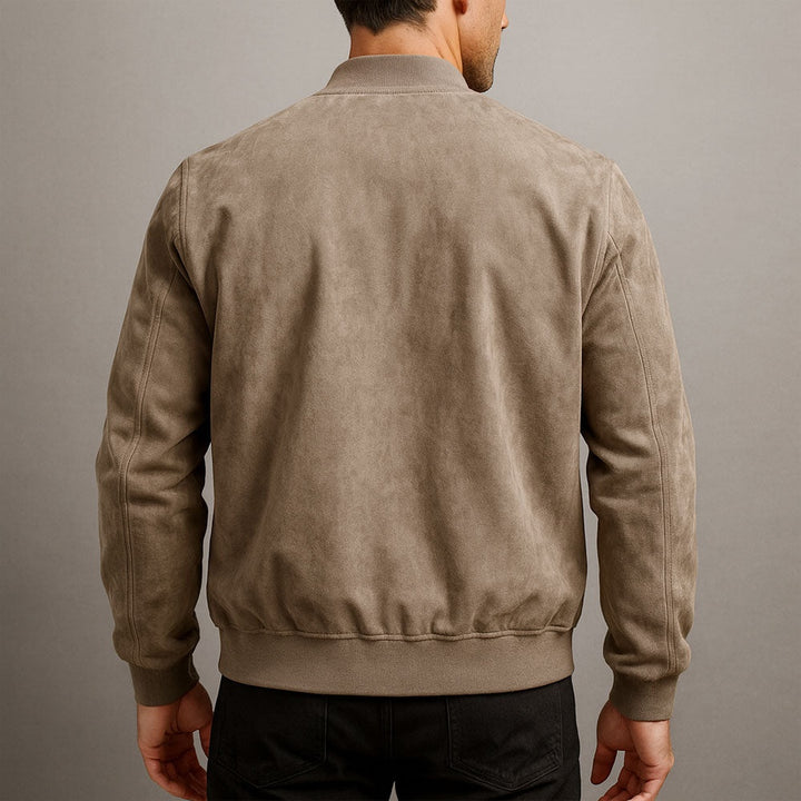 Alexis | Veste en Daim Homme Bomber Automne Col Montant