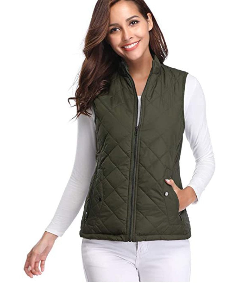Alice | Gilet Sans Manche Femme Court Matelassé Zippé Col Montant