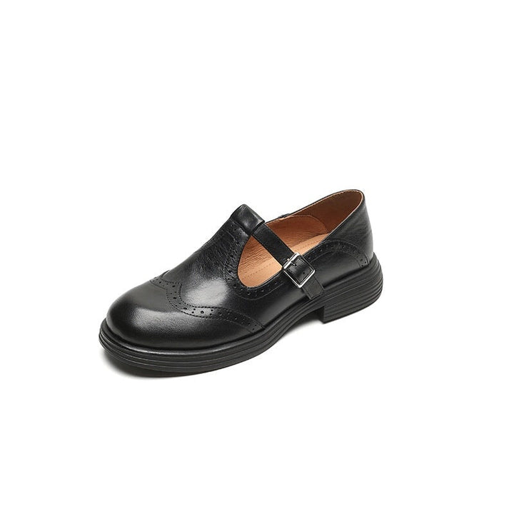 Alice | Mary Jane Shoes en Cuir Femme Babies Boucle Vintage