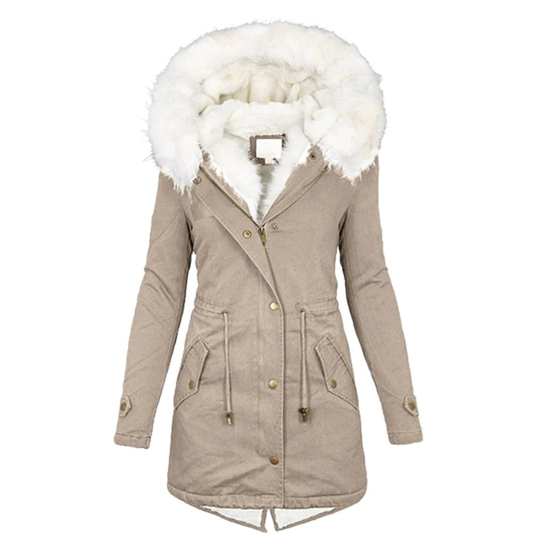 Alice | Parka Longue Femme Capuche Fourrure Doublée Hiver