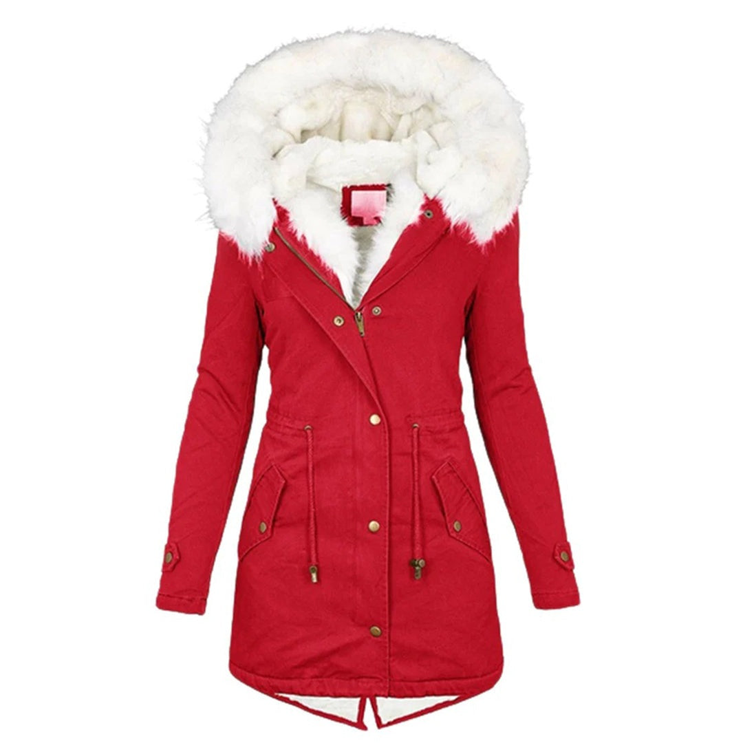 Alice | Parka Longue Femme Capuche Fourrure Doublée Hiver