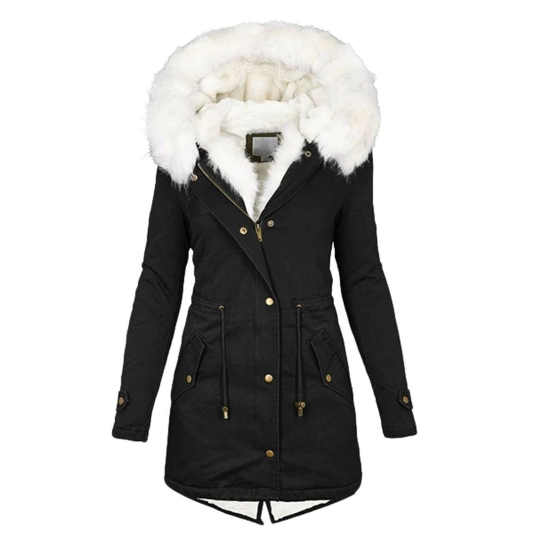 Alice | Parka Longue Femme Capuche Fourrure Doublée Hiver