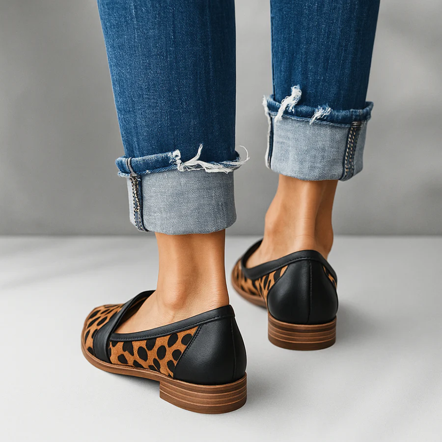 Amélie | Loafers Femme Mocassin en Daim Semelle Plate