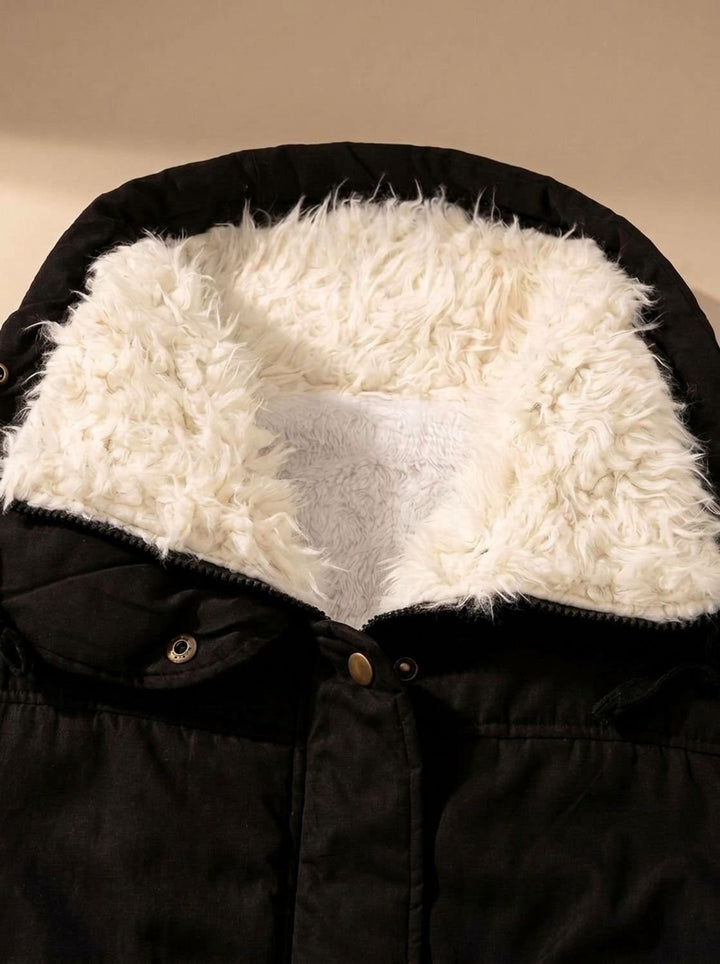 Amélie | Parka Femme Manteau Fausse Fourrure à Capuche Taille Cintrée