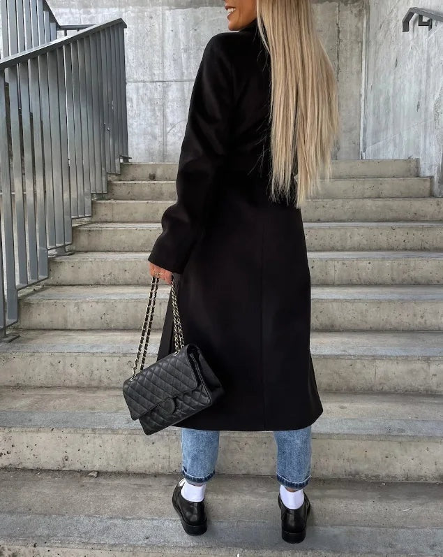 Amélie | Trench Long Femme Manteau Chic Boutons