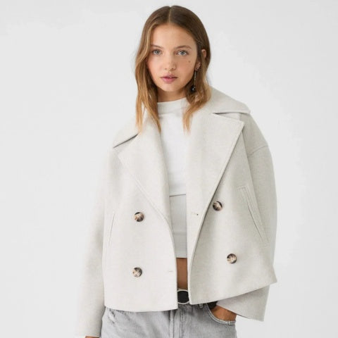 Anaïs | Manteau Court Femme Chic Double Boutonnage