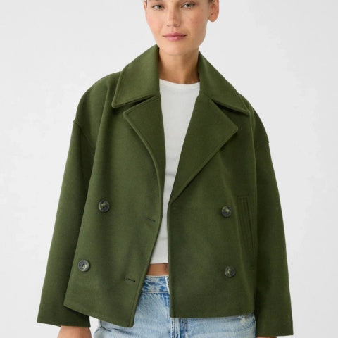 Anaïs | Manteau Court Femme Chic Double Boutonnage