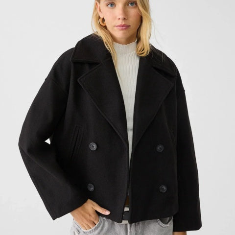 Anaïs | Manteau Court Femme Chic Double Boutonnage