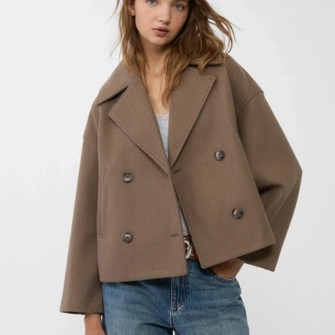 Anaïs | Manteau Court Femme Chic Double Boutonnage