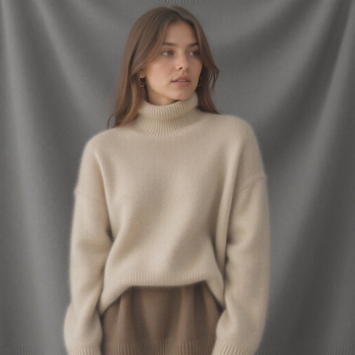 Anaïs | Pull Cachemire Col Roulé Oversize Femme