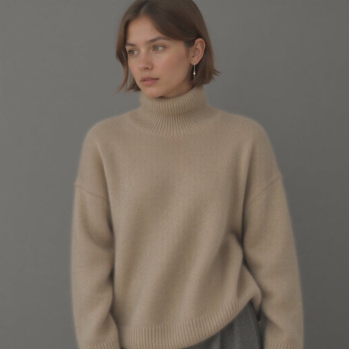 Anaïs | Pull Cachemire Col Roulé Oversize Femme