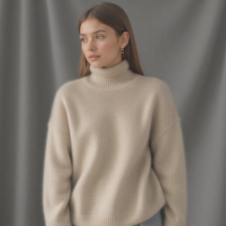 Anaïs | Pull Cachemire Col Roulé Oversize Femme