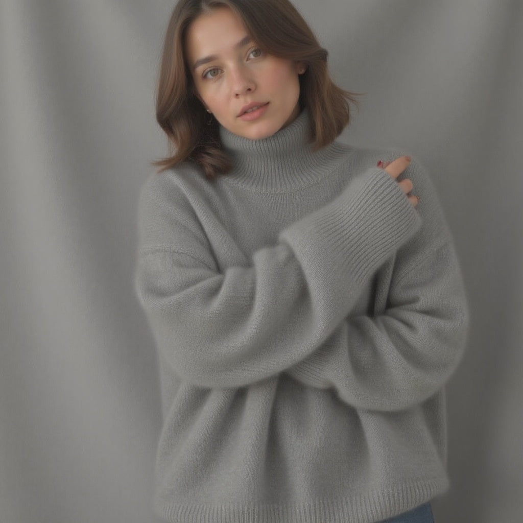 Anaïs | Pull Cachemire Col Roulé Oversize Femme