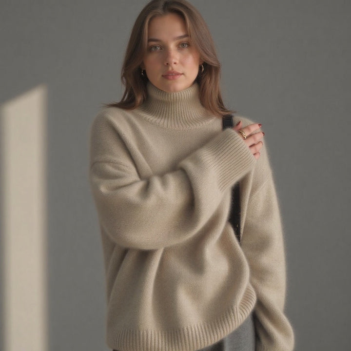 Anaïs | Pull Cachemire Col Roulé Oversize Femme
