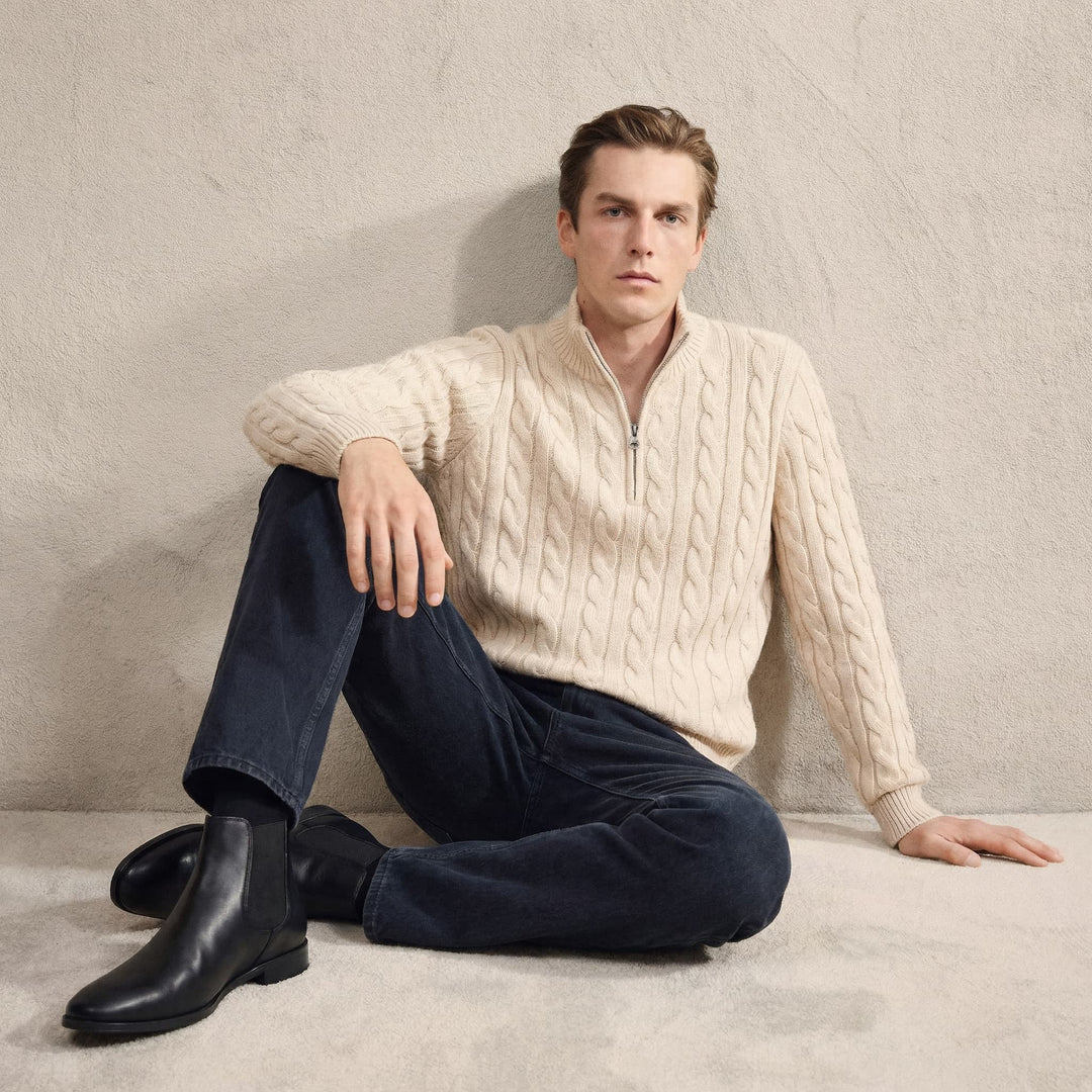 Antoine | Chelsea Boots en Cuir Homme Talon Plat