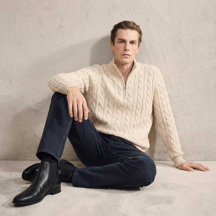 Antoine | Chelsea Boots en Cuir Homme Talon Plat