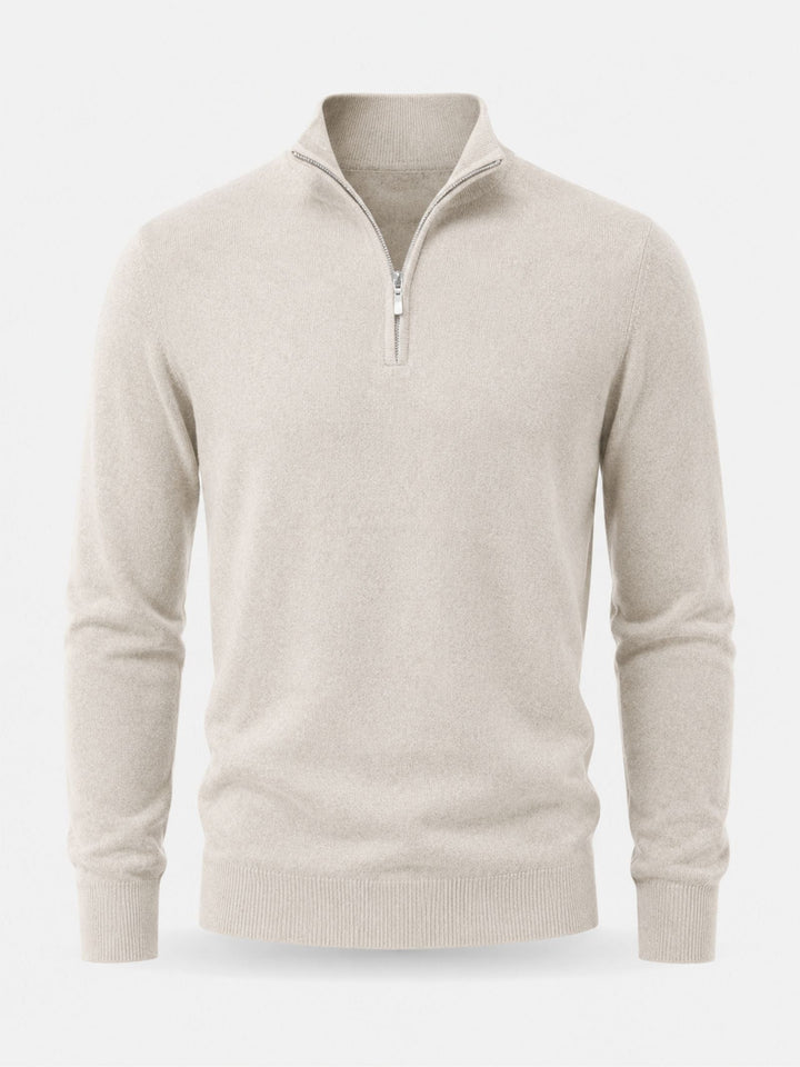 Antoine | Pull en Laine Homme Demi-Zippé Col Montant