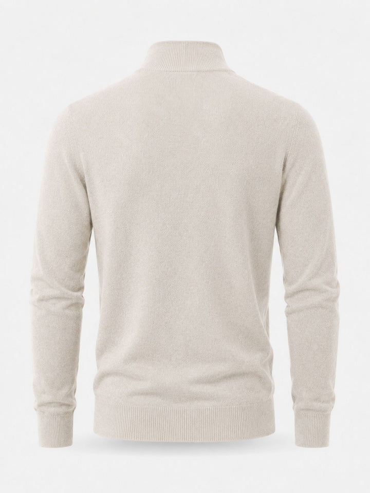 Antoine | Pull en Laine Homme Demi-Zippé Col Montant