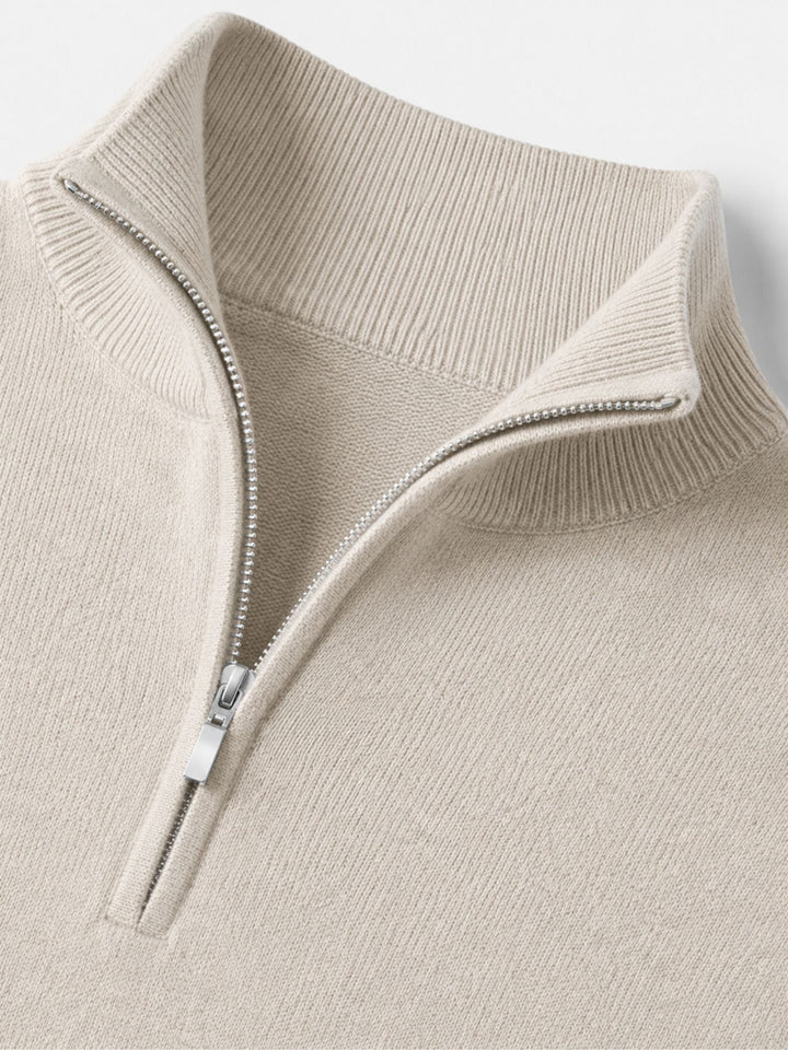 Antoine | Pull en Laine Homme Demi-Zippé Col Montant