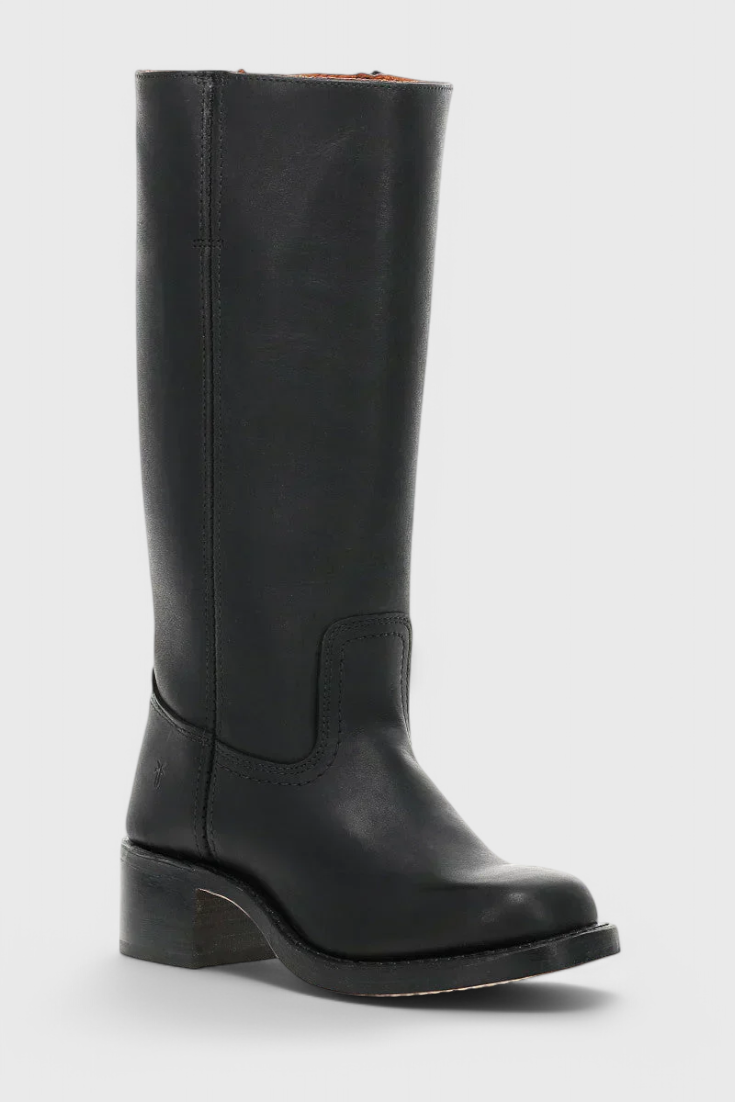 Apolline | Bottes Montantes en Cuir à Talon Carré Femme
