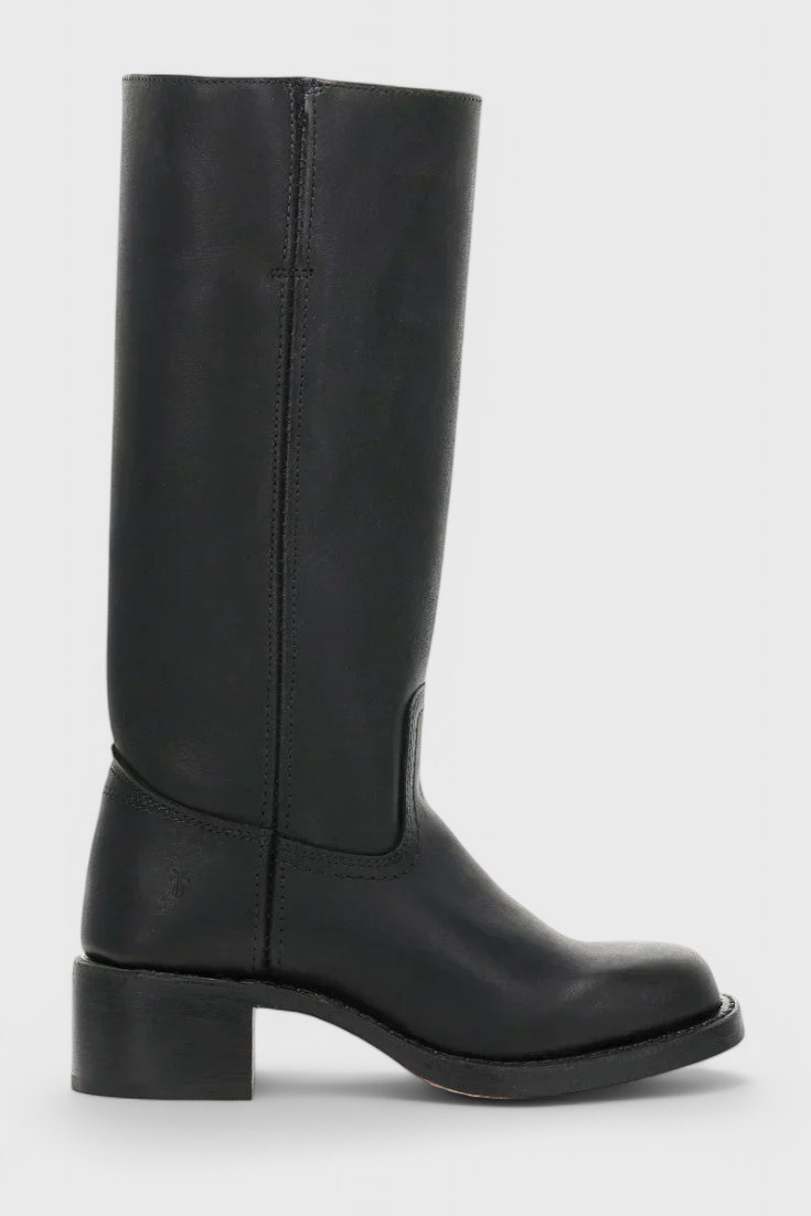 Apolline | Bottes Montantes en Cuir à Talon Carré Femme