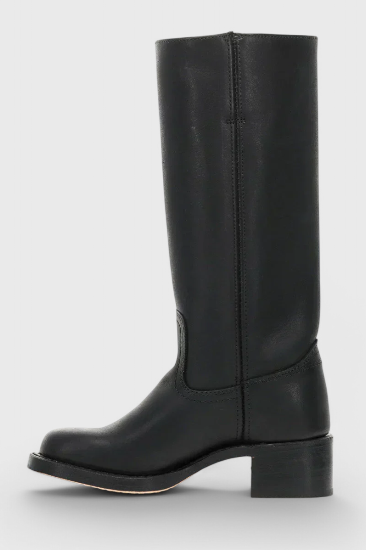 Apolline | Bottes Montantes en Cuir à Talon Carré Femme