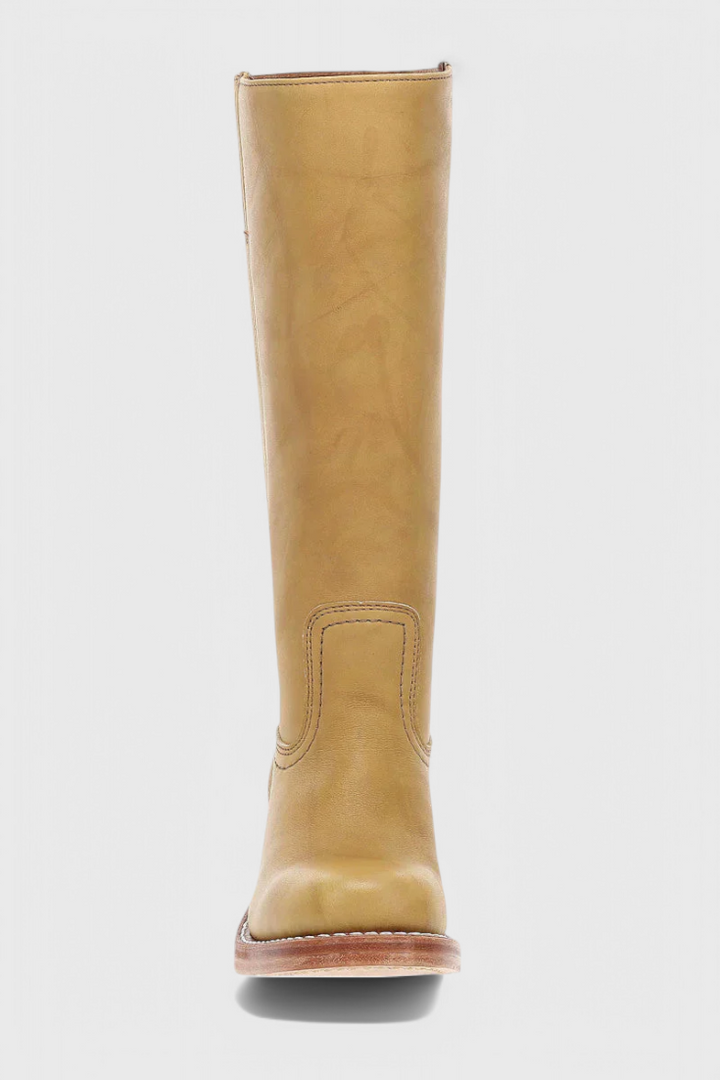 Apolline | Bottes Montantes en Cuir à Talon Carré Femme