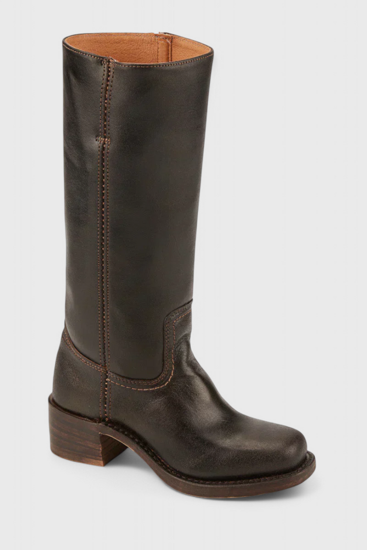 Apolline | Bottes Montantes en Cuir à Talon Carré Femme