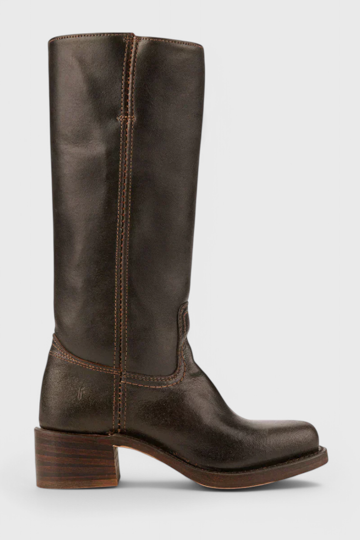 Apolline | Bottes Montantes en Cuir à Talon Carré Femme