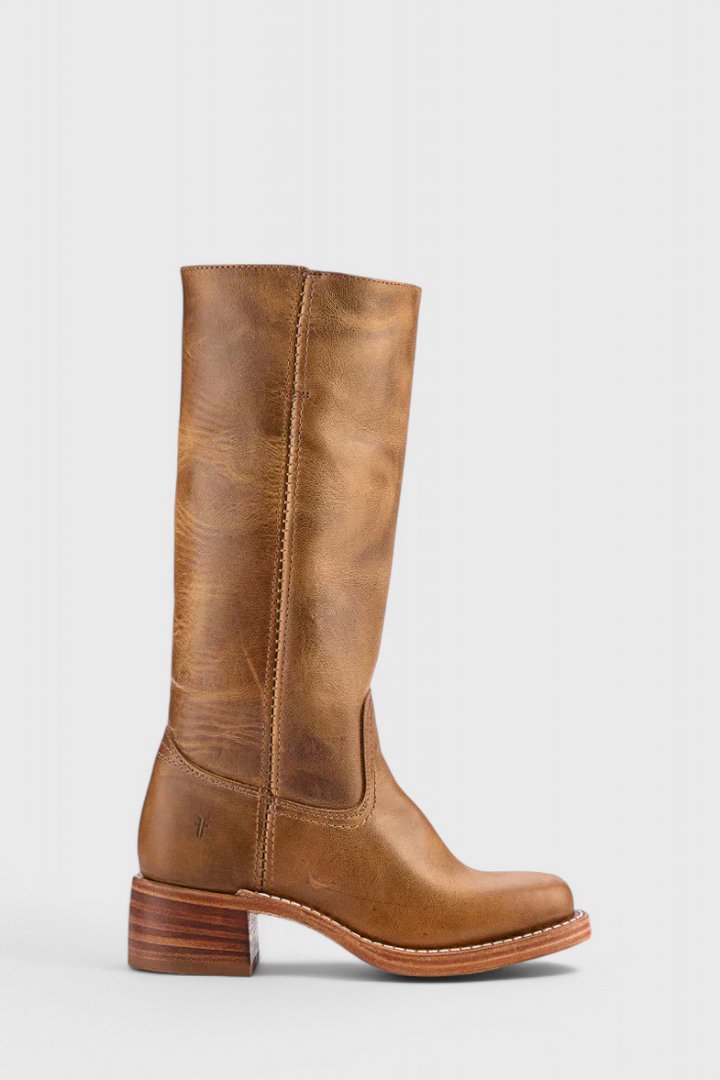 Apolline | Bottes Montantes en Cuir à Talon Carré Femme