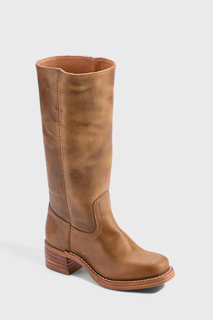 Apolline | Bottes Montantes en Cuir à Talon Carré Femme