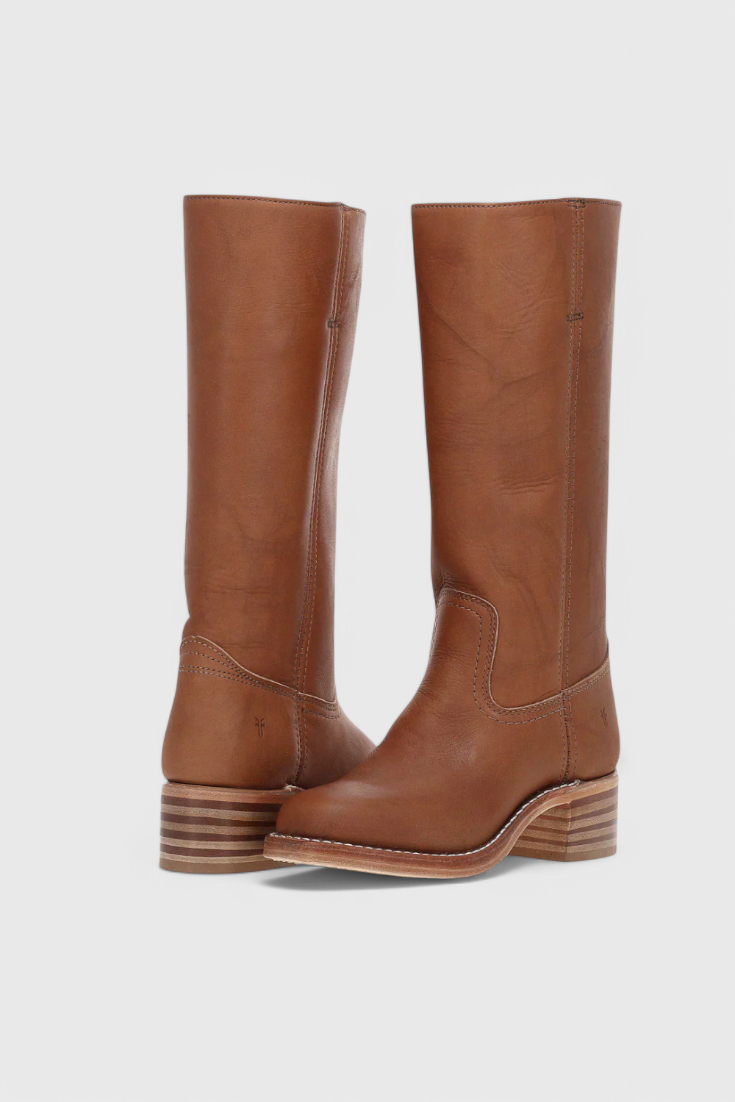 Apolline | Bottes Montantes en Cuir à Talon Carré Femme