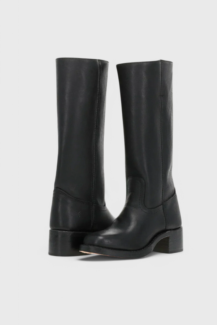 Apolline | Bottes Montantes en Cuir à Talon Carré Femme