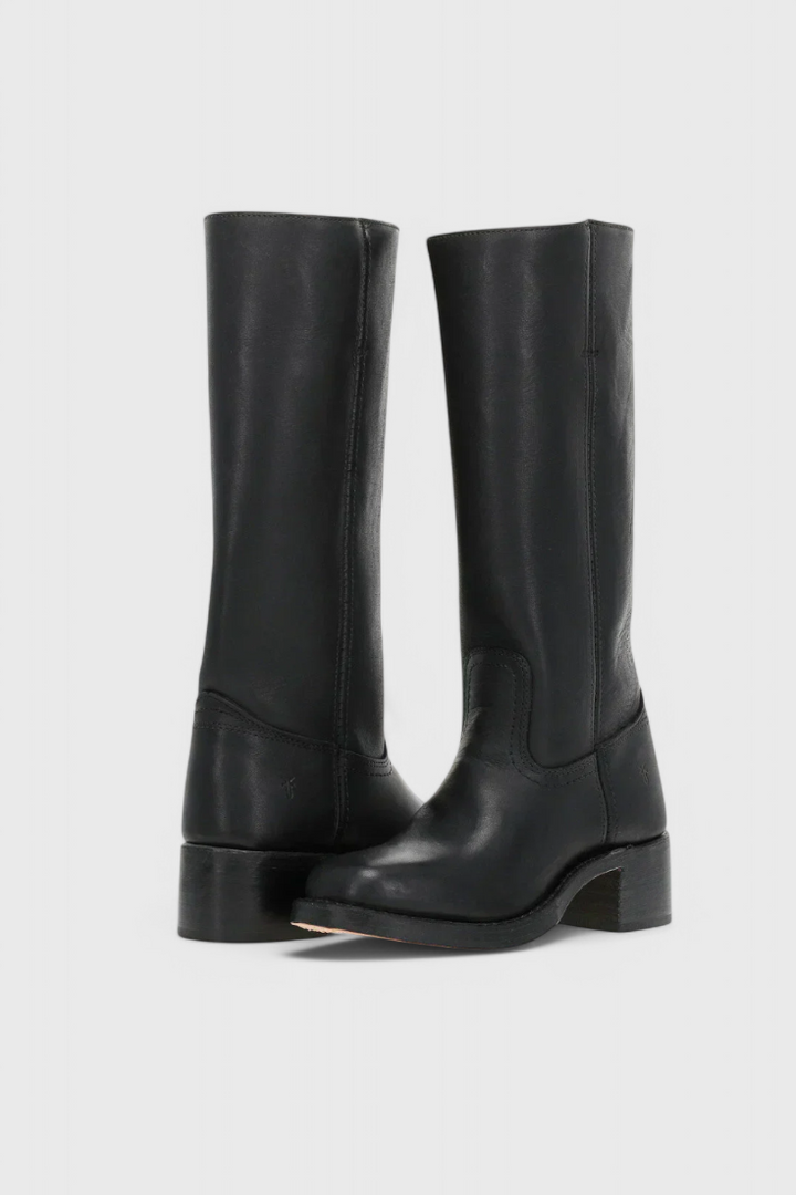Apolline | Bottes Montantes en Cuir à Talon Carré Femme