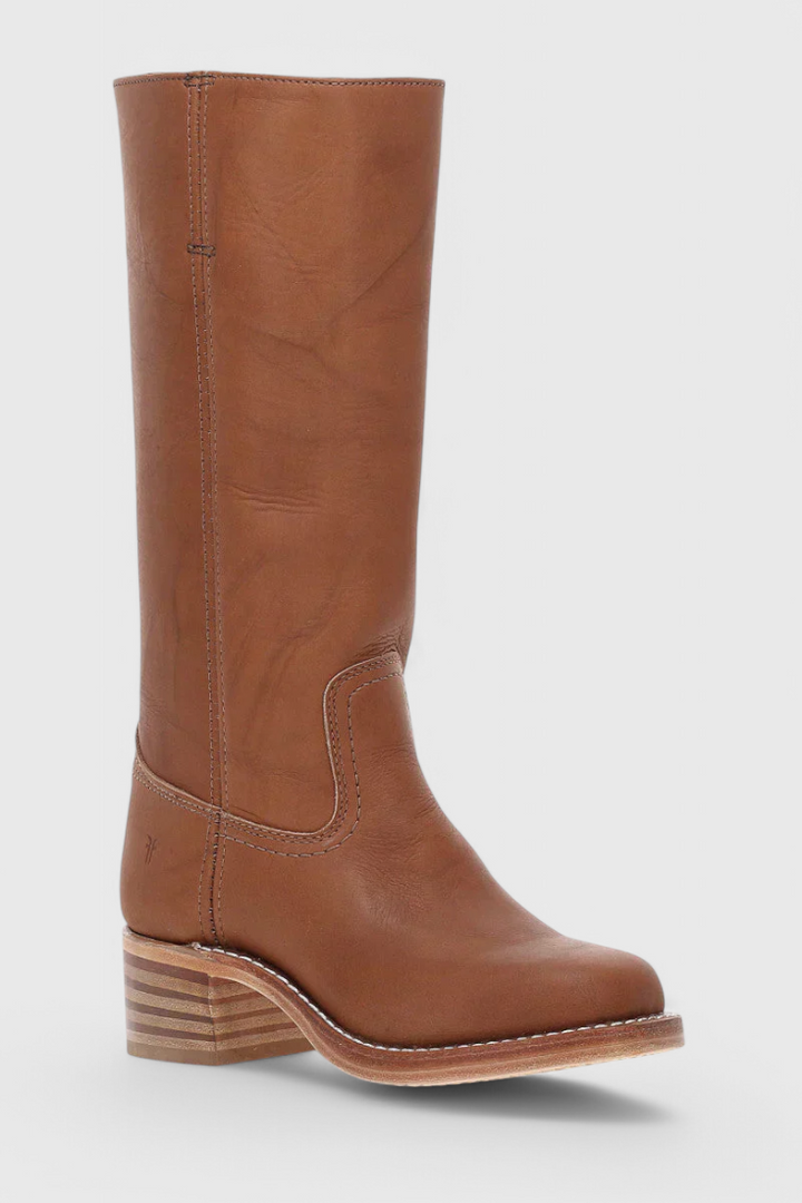Apolline | Bottes Montantes en Cuir à Talon Carré Femme