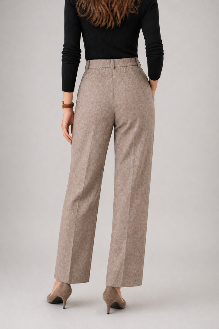 Apolline | Pantalon en Laine Taille Haute Femme Droit à Plis