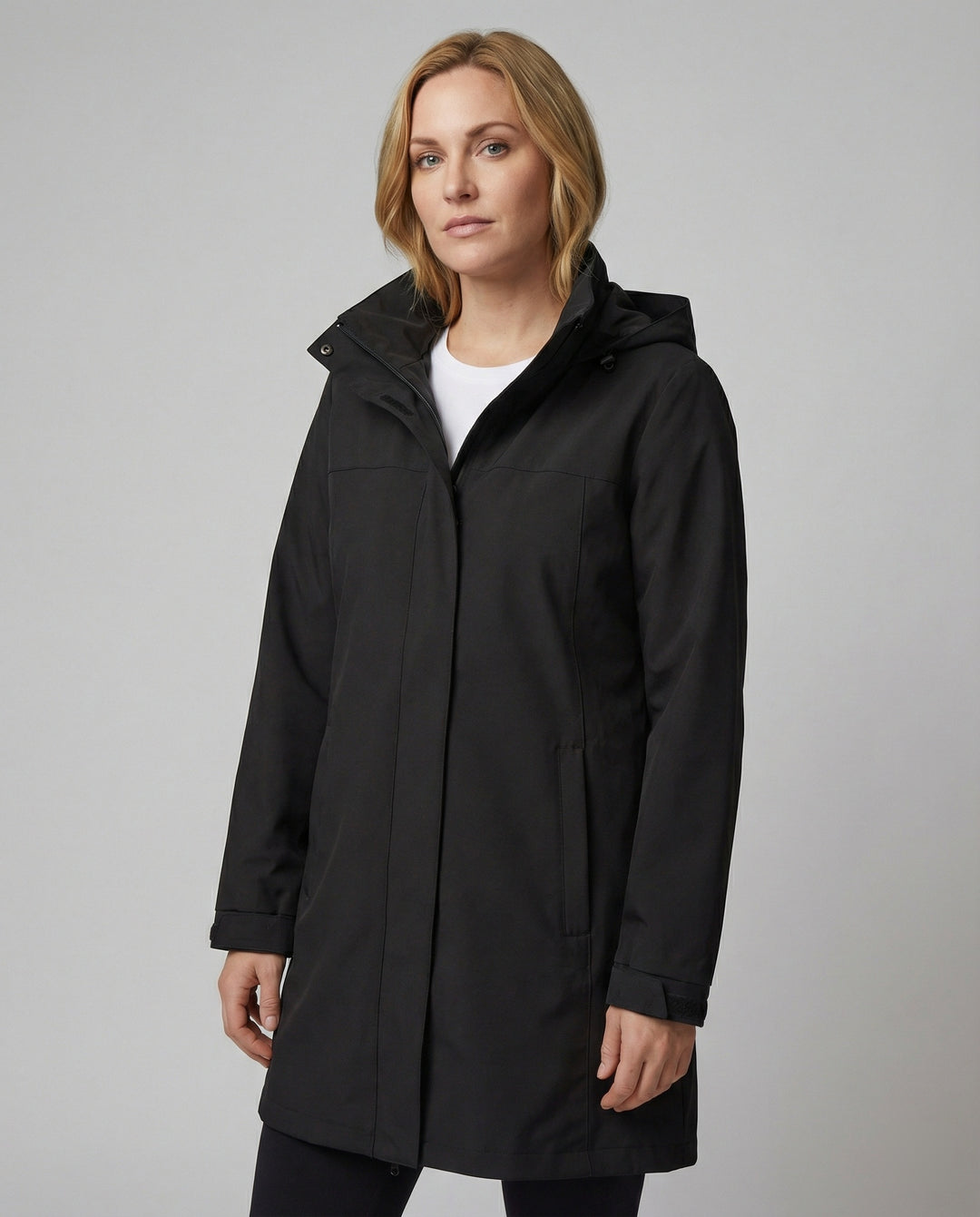 Apolline | Parka Longue Imperméable à Capuche Femme Coupe Droite