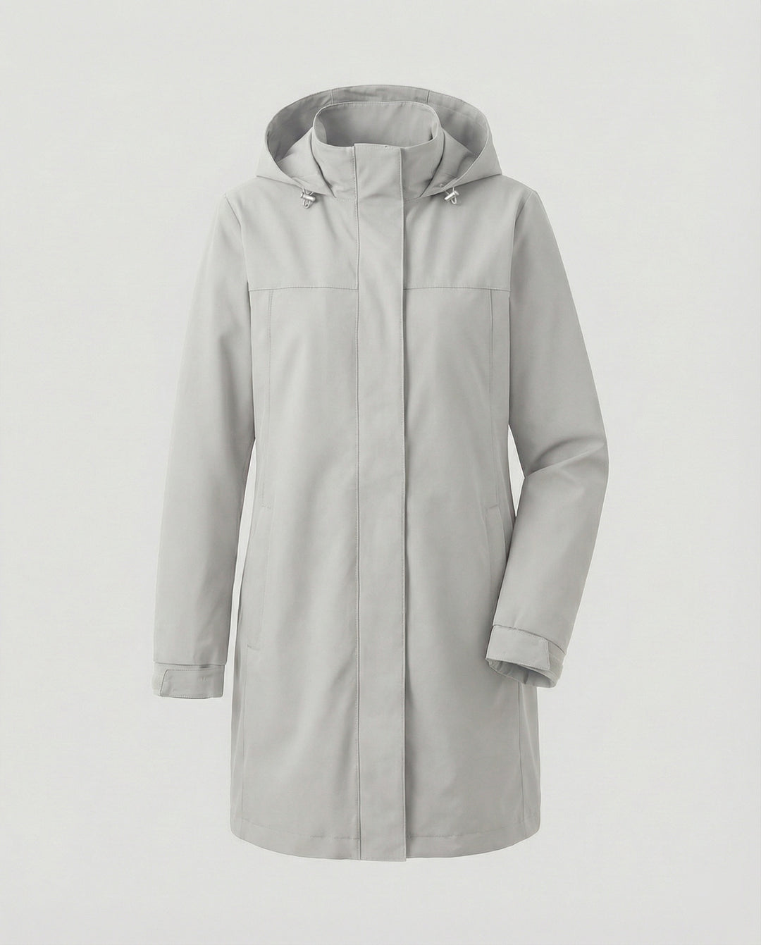 Apolline | Parka Longue Imperméable à Capuche Femme Coupe Droite