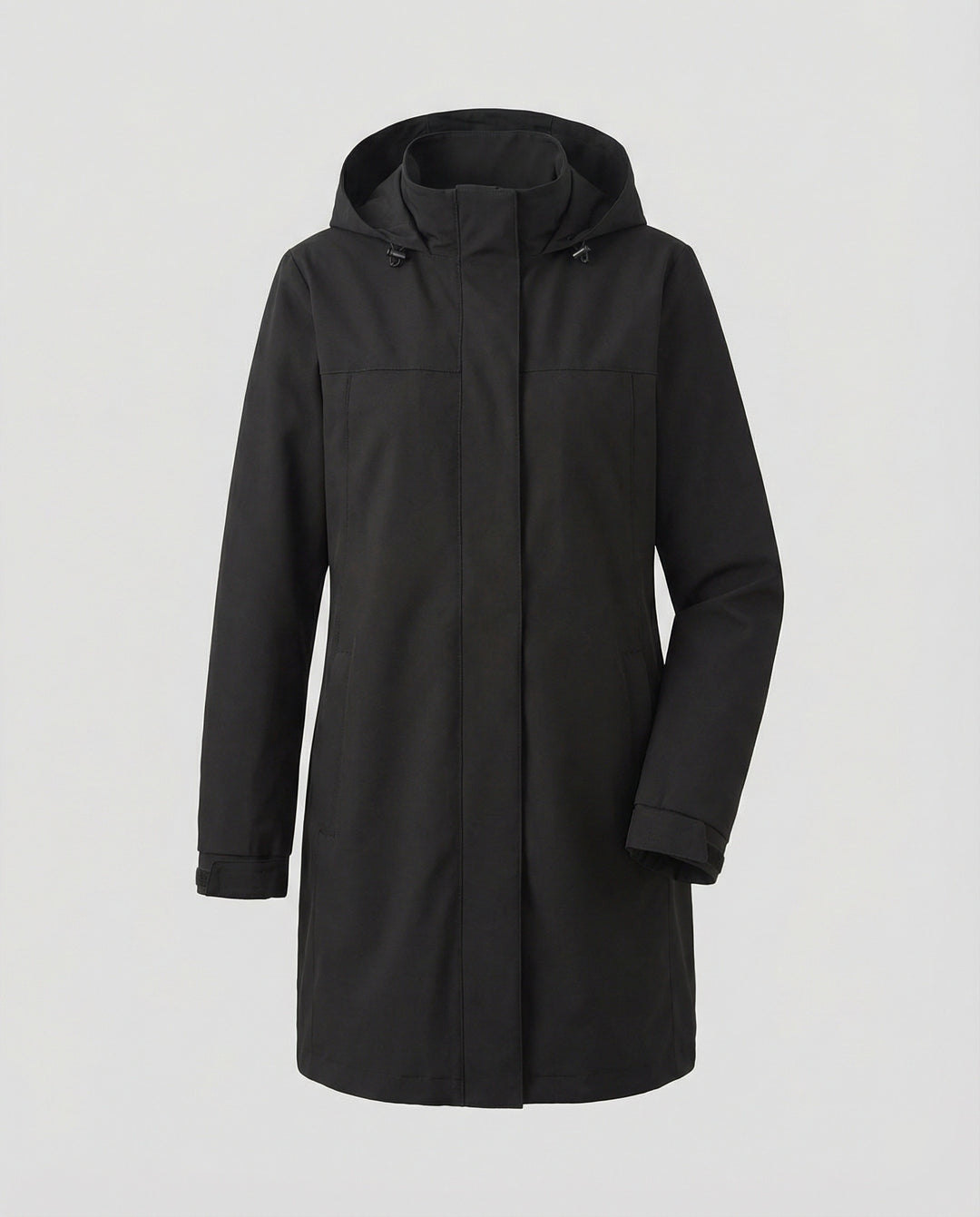 Apolline | Parka Longue Imperméable à Capuche Femme Coupe Droite