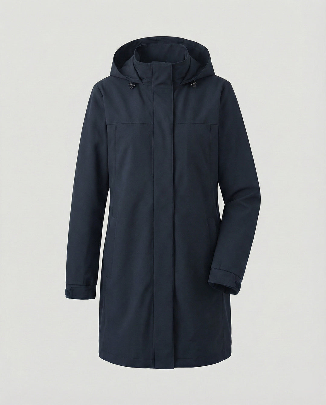 Apolline | Parka Longue Imperméable à Capuche Femme Coupe Droite