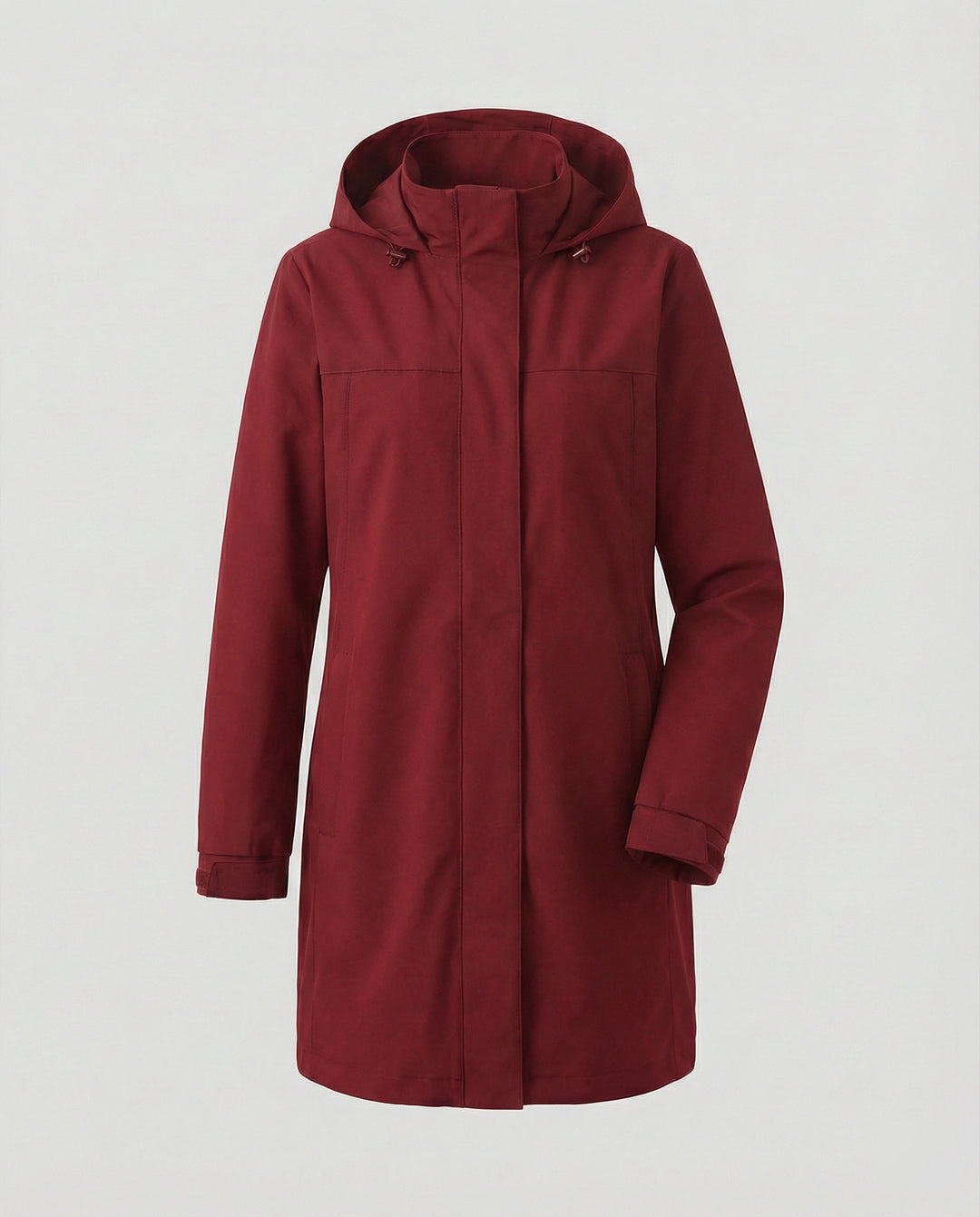 Apolline | Parka Longue Imperméable à Capuche Femme Coupe Droite
