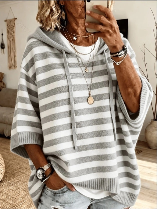 Apolline | Poncho en Tricot à Capuche Femme Oversize