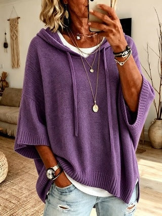 Apolline | Poncho en Tricot à Capuche Femme Oversize