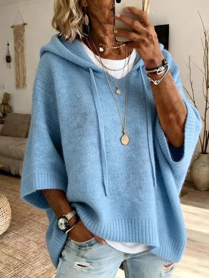 Apolline | Poncho en Tricot à Capuche Femme Oversize